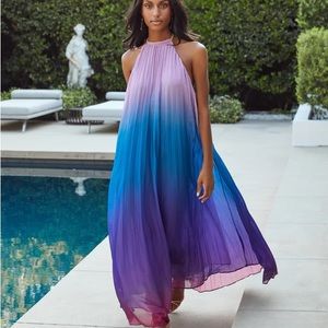 COPY - Vicki Blue and purple ombré maxi halter dress